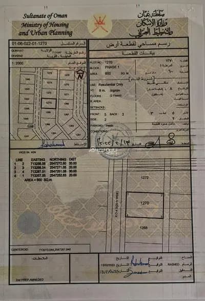 Residential Land For Sale in Qurayyat, Muscat
