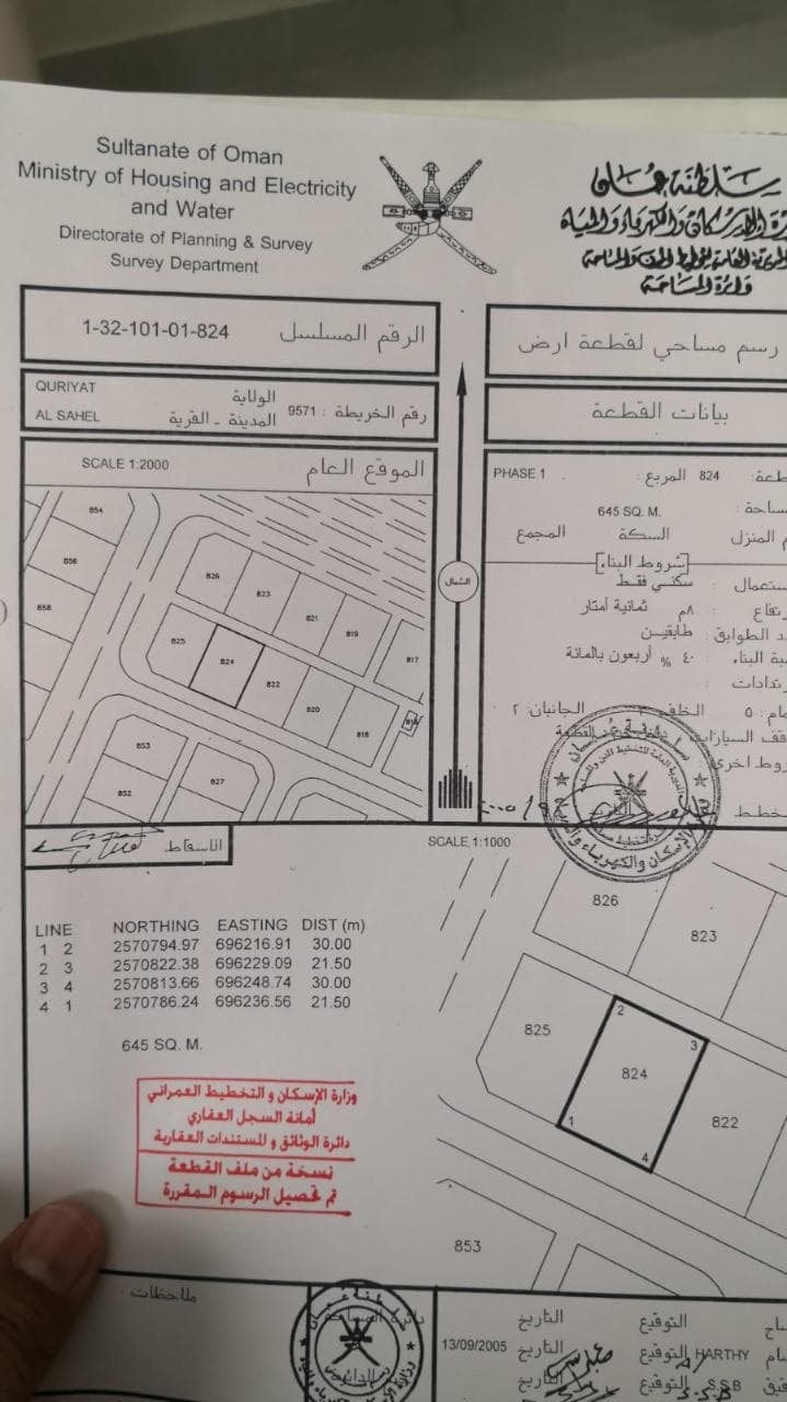 Residential Land in Sinayiyya Qurayyat, Muscat