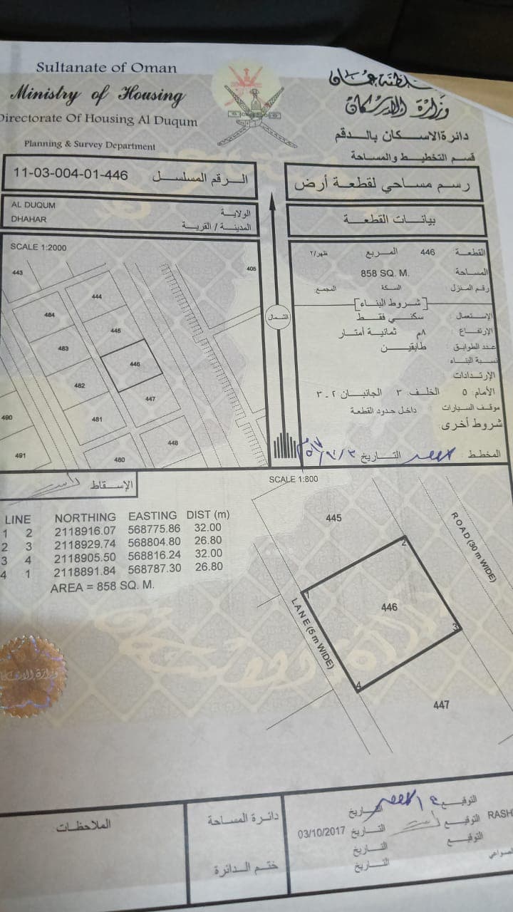 Residential Land in Al Wusta, Dhahar