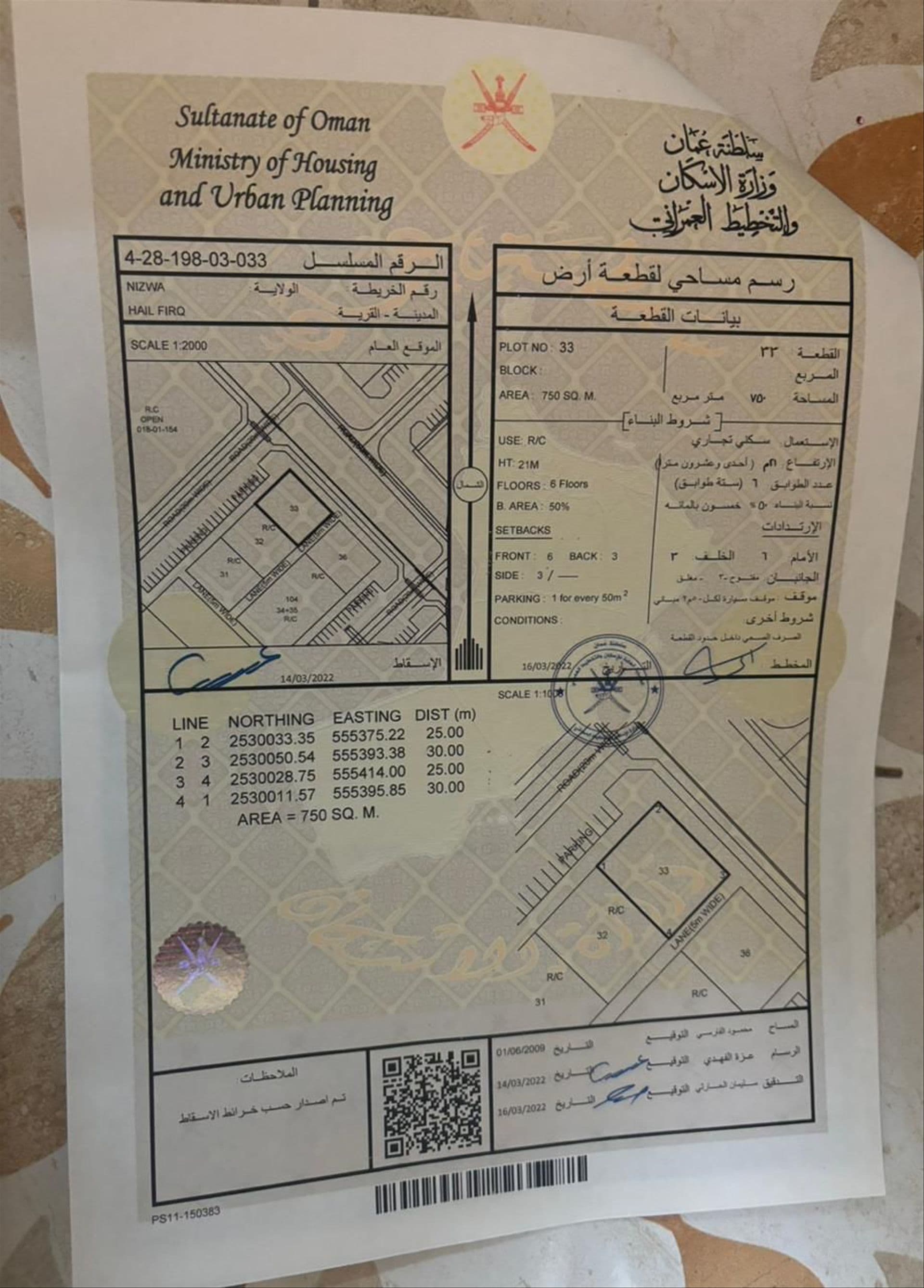 Commercial Land in Nizwa, Farq
