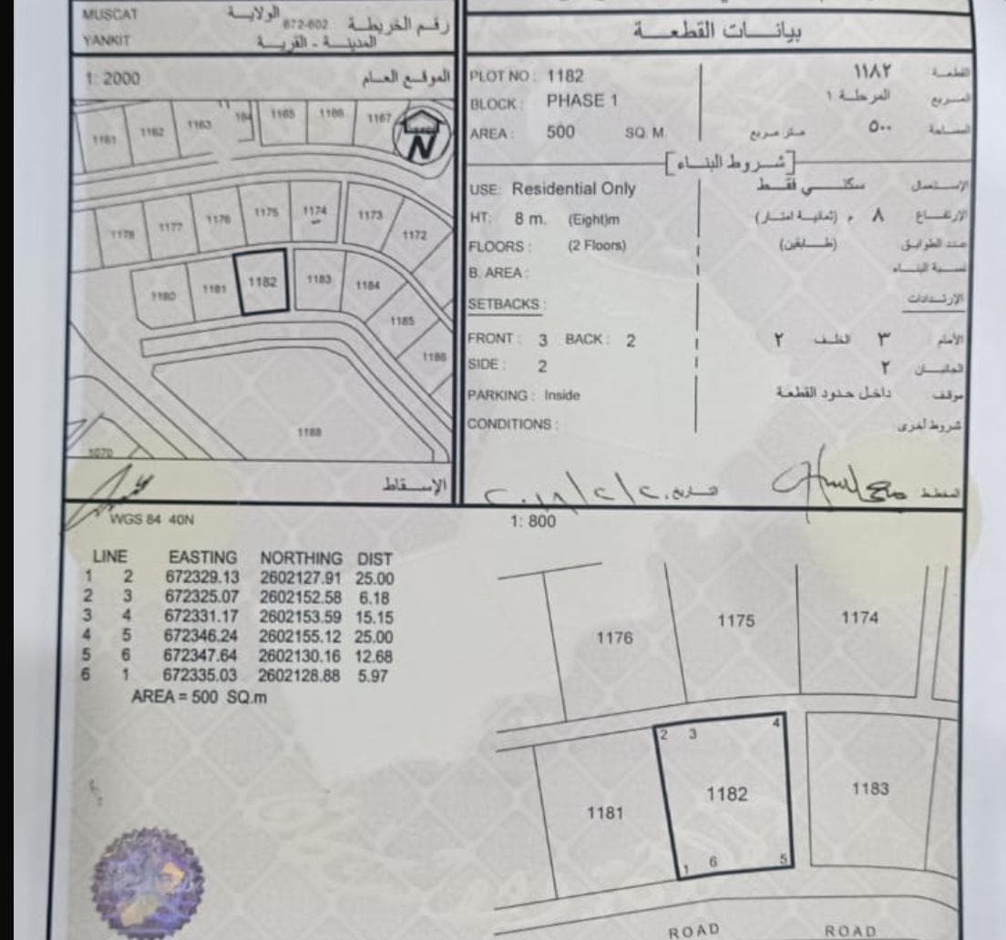 Residential Land in Muscat, Muscat